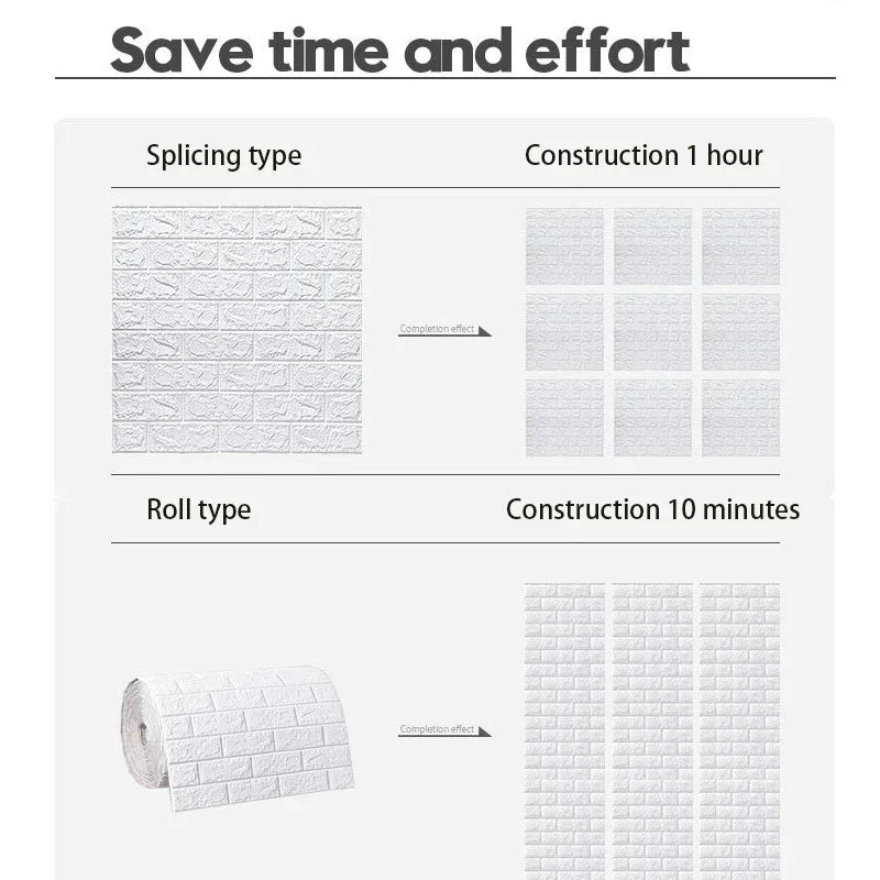 3D Brick Wallpaper – Self-Adhesive Waterproof Decor