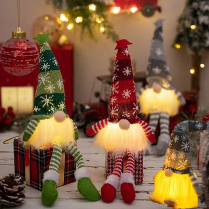 Gnomos de Natal com LED – Bonecos de tricô aconchegantes e sem rosto para um Natal mágico! 