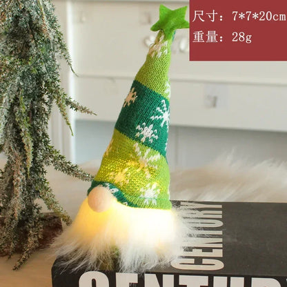 Gnomos de Natal com LED – Bonecos de tricô aconchegantes e sem rosto para um Natal mágico! 