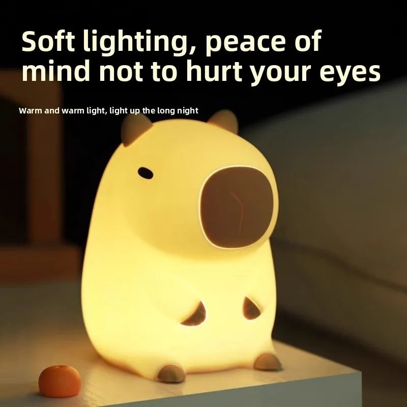 Luminária noturna de silicone em formato de capivara!