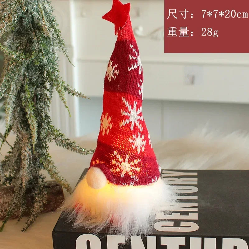 Gnomos de Natal com LED – Bonecos de tricô aconchegantes e sem rosto para um Natal mágico! 
