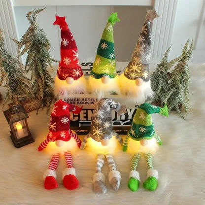 Gnomos de Natal com LED – Bonecos de tricô aconchegantes e sem rosto para um Natal mágico! 