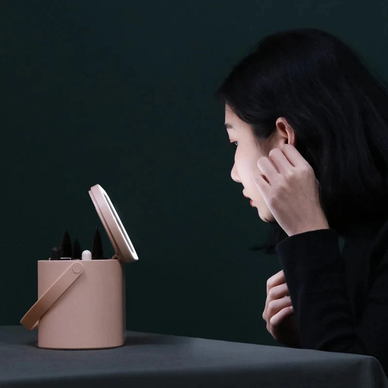 Estojo Organizador de Maquiagem com LED – Estojo de Cosméticos Portátil