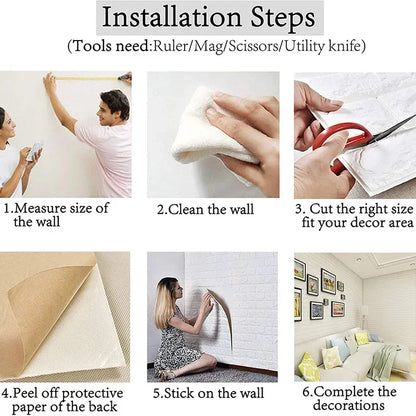 3D Brick Wallpaper – Self-Adhesive Waterproof Decor