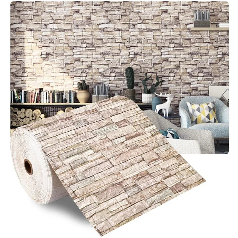 3D Brick Wallpaper – Self-Adhesive Waterproof Decor