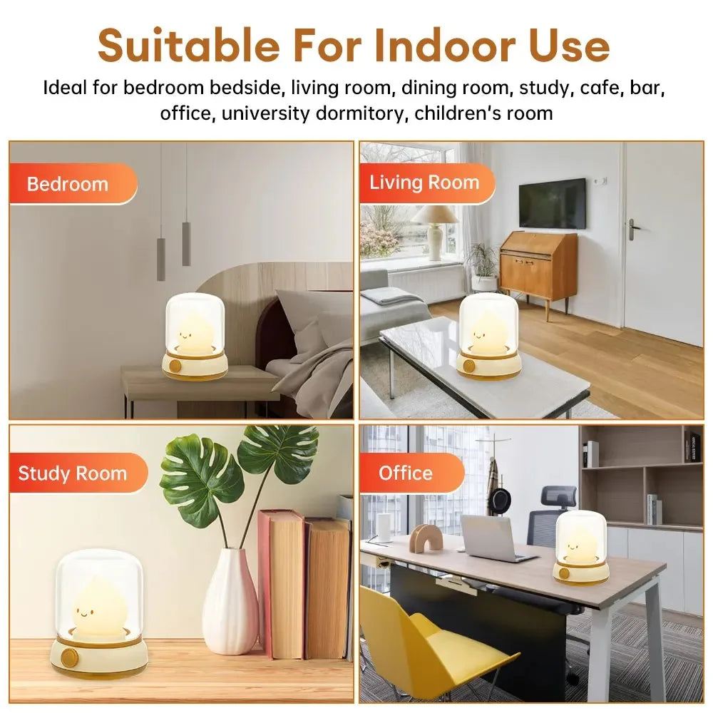 Mini luminária noturna de LED – Luz de mesa recarregável via USB