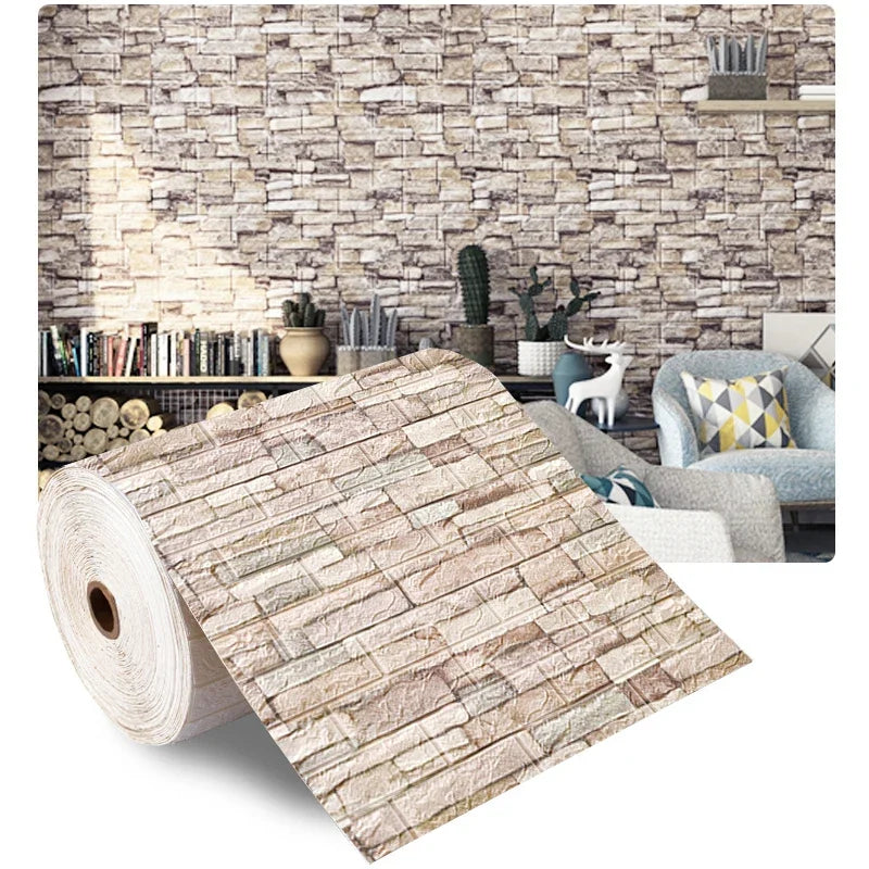 3D Brick Wallpaper – Self-Adhesive Waterproof Decor